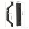 Dual-Sided Black Surface-Mounted Sliding Barn Door Handle