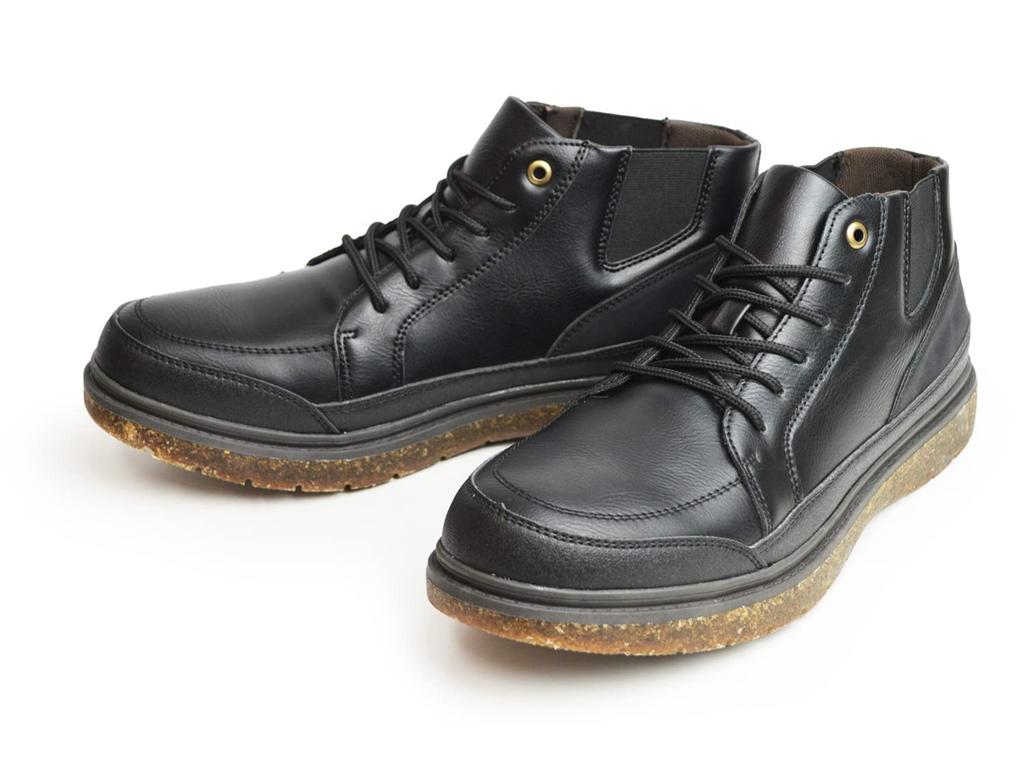Waterproof Rain Boots with Side Short Work Rain Size 28cm LiBERTO-EDWIN Men's Gore, Boots, Boots, Non-Slip Sneakers, Shoes, Black, (l50546)