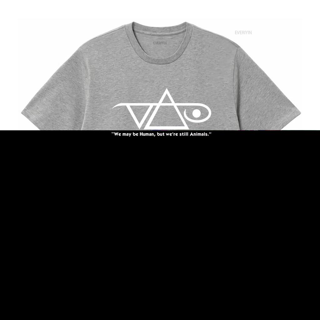 Human Animal T Shirt with Unique Symbolic Design Perfect for Music Lovers and Style Enthusiasts vintage Washed Slightly