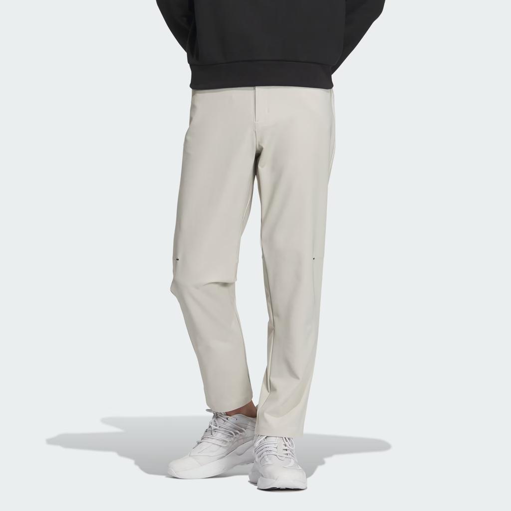 Adidas Premium Casual Slim Fit Pants Solid Color Zipper Straight Leg Knit Sports Pants Men Pants Light-Gray JE8633