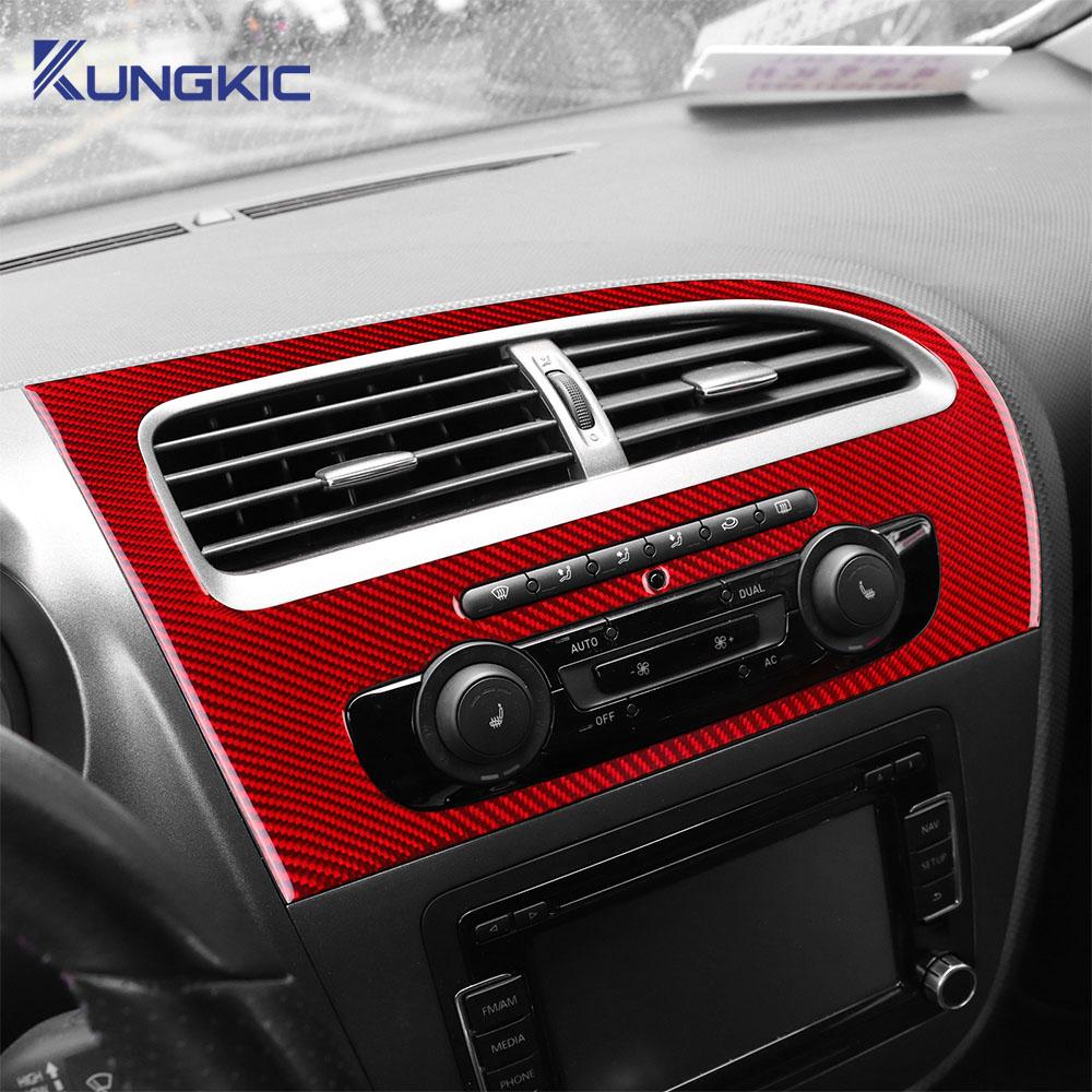Gjbn8 Real Soft Carbon Fiber Sticker For Seat Leon 2005 2006 2007 2008 2009 2010 2011 2012 LHD RHD Car Instrument AC Panel Accessories