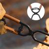 ShineTrip Neuer Outdoor Camping Feuerhaken Verdickter Anti-Verbrühungs-Kohlenstoffstahl Feuerhaken Picknick BBQ leicht tragbar