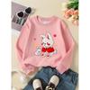 European sizes Crewneck Sweatshirt for Kids Featuring an Adorable Bunny with a  Bunny And Flowers. Perfect for Sports And Casual Outings