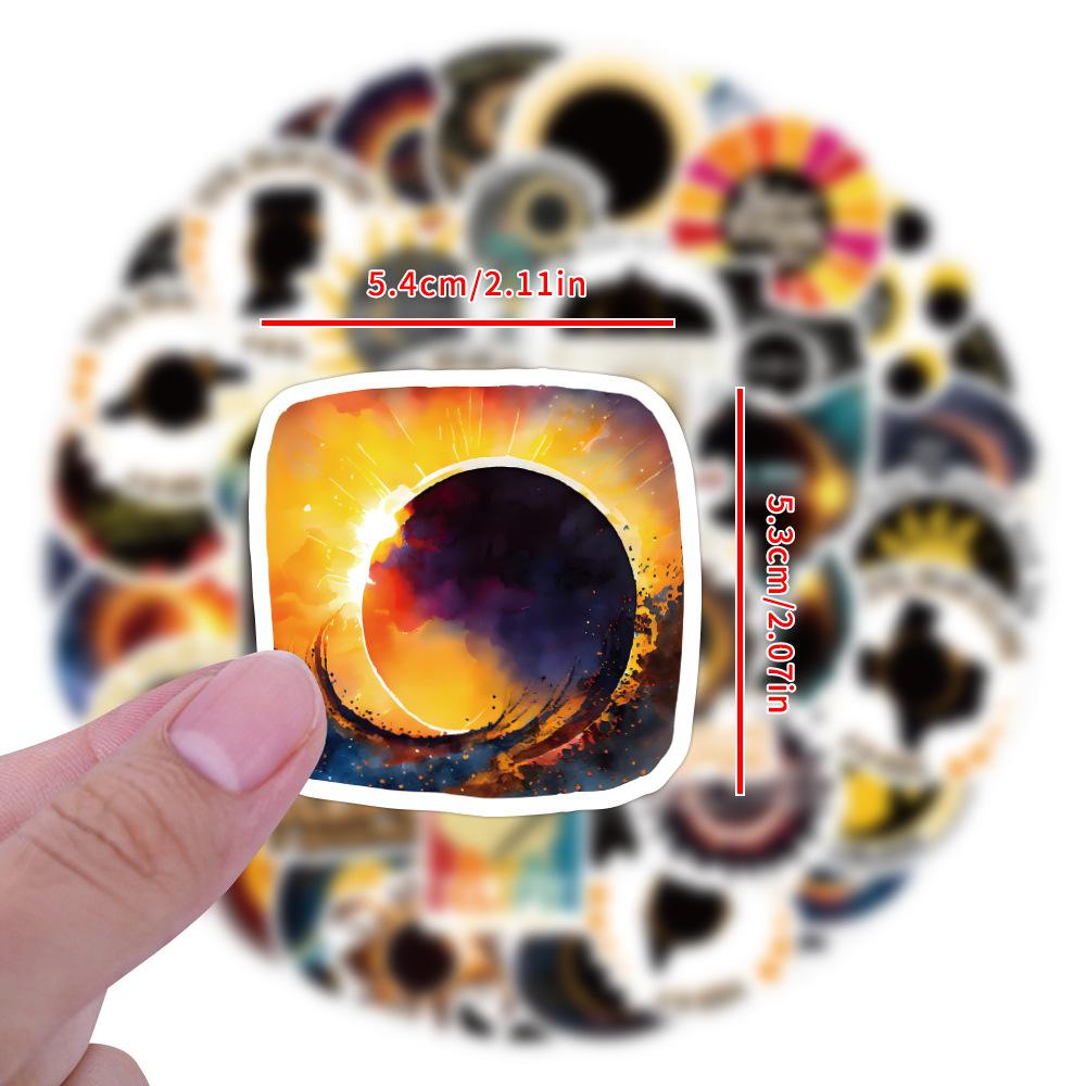 55 New Solar Eclipse Graffiti Stickers Decorate Notebook Suitcase Stickers