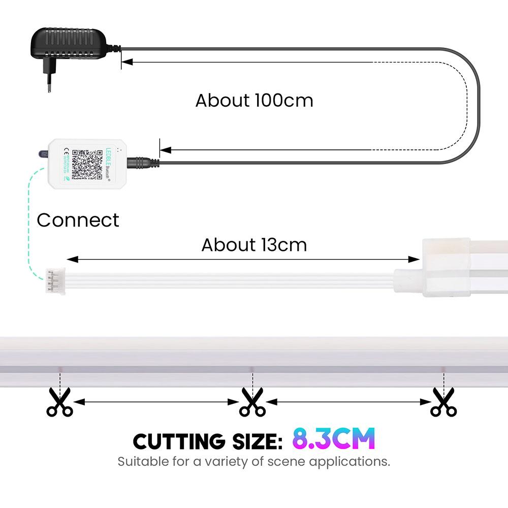 24V RGB 5m 10m 20m 30m LED Neon Strip Light Bluetooth APP 24 44 Key Remote Control EU US UK AU Power Kit 60LED Waterproof Decor