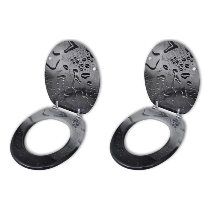 VidaXL Toilet Seats with Lids 2 Pcs MDF Water Drop
