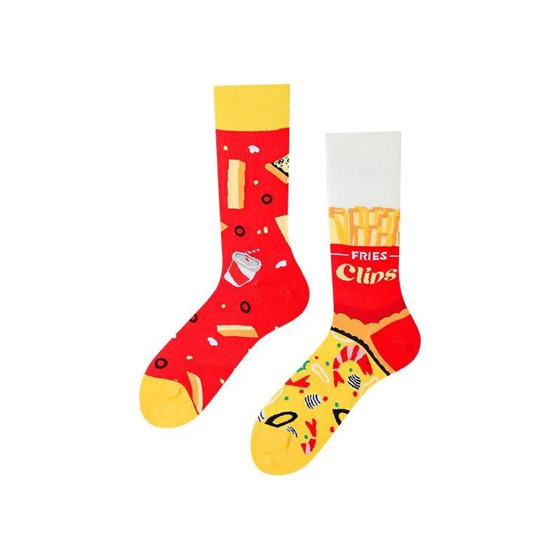 

Модные асимметричные хлопковые носки средней длины для пар One Size бежевый