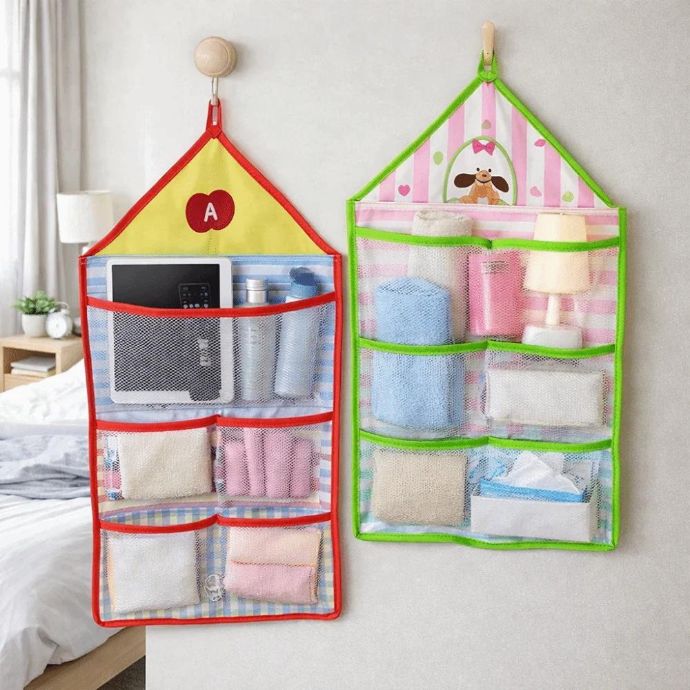 Wall Mounted Hanging Storage Mesh Bag Space Saving Breathable Underwear Socks Storage Bag Large Capacity Folding