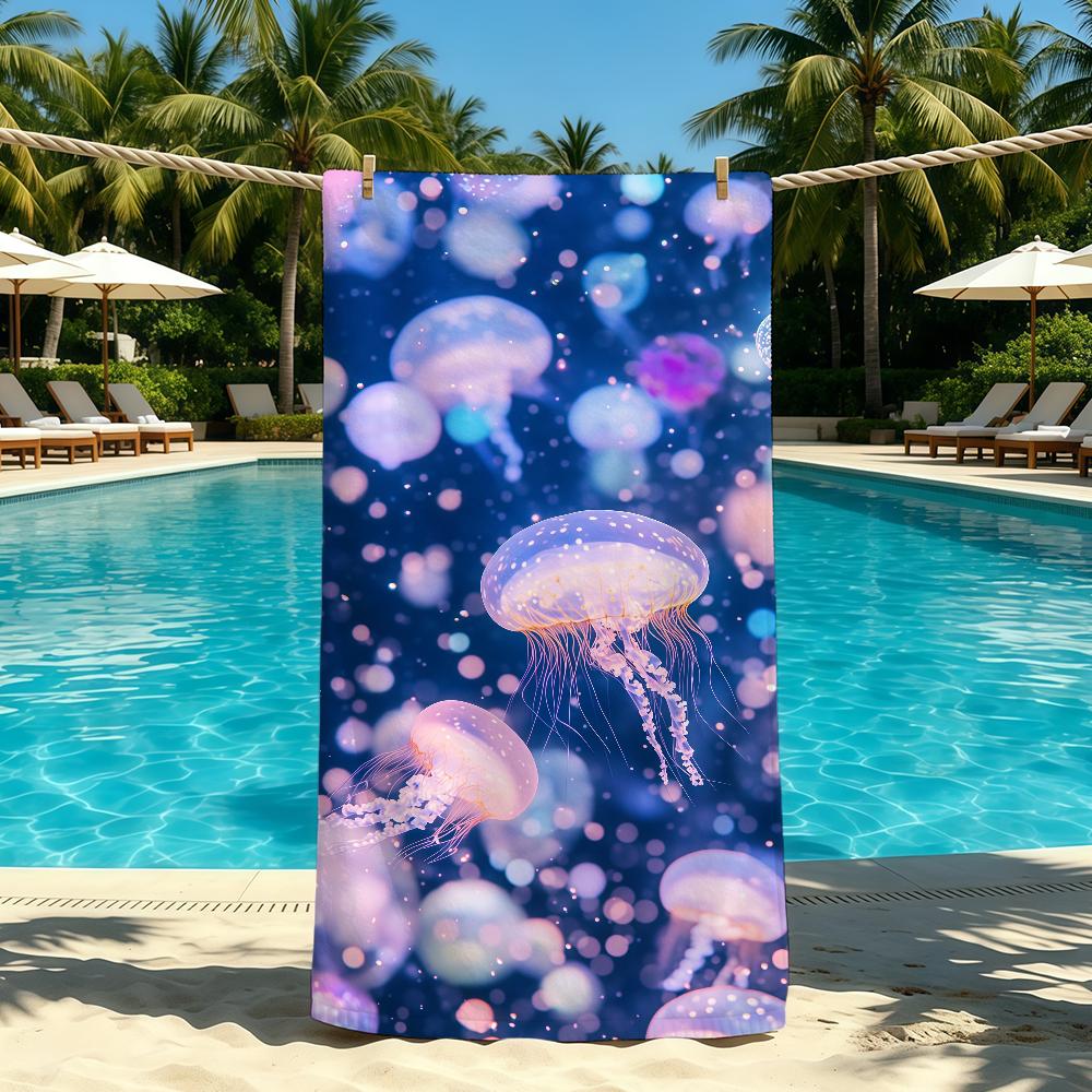 Quallen Meeres Handtuch Für Outdoor Camping Strandtuch Super Saugfähig Schnell Trocknend Sommer Handtuch