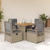 VidaXL Garden Dining Set with Cushions 5pcs Beige Poly Rattan 3262917