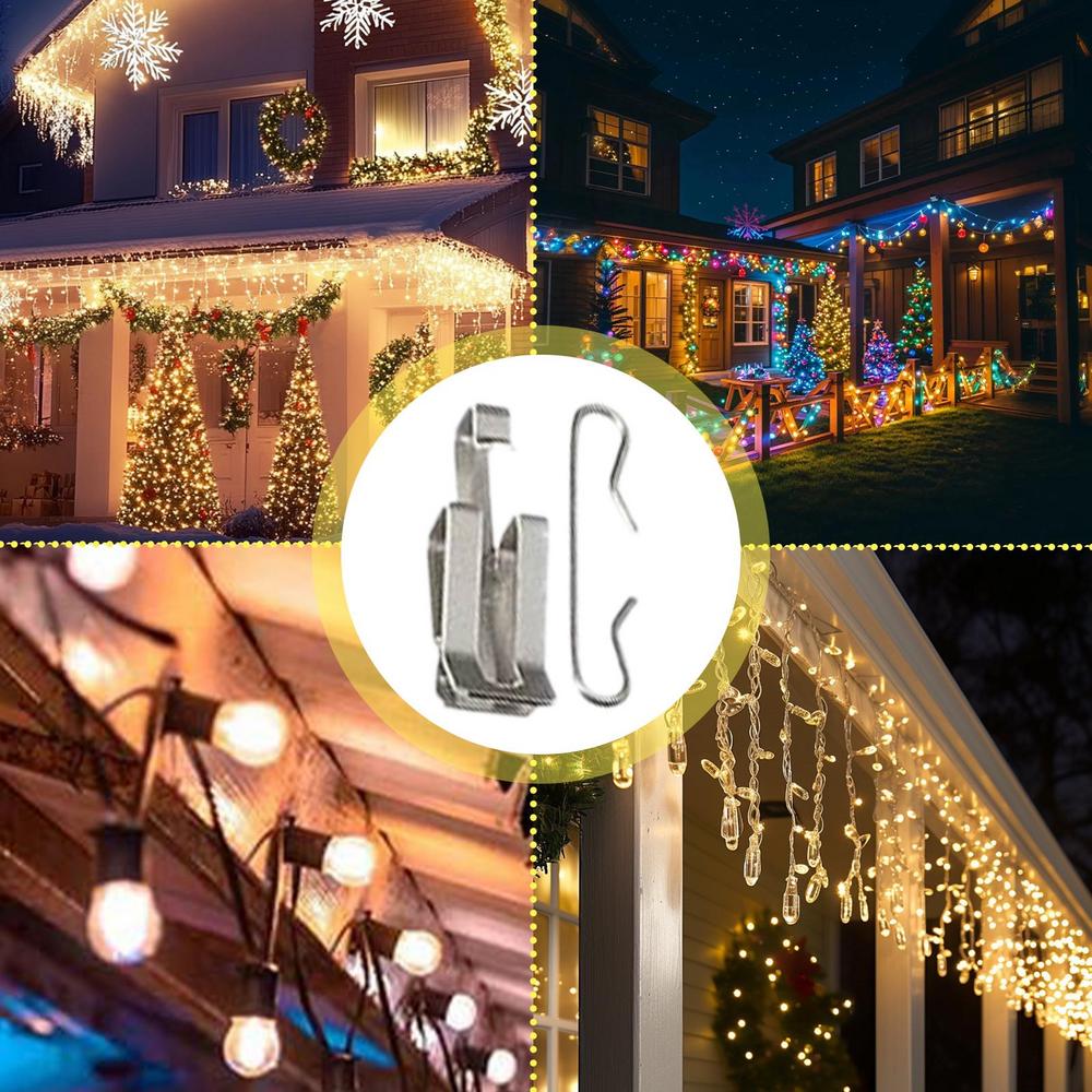 Christmas Light Clips For Outside 30X Metal Lights Gutter Hooks Lighting Hooks For Festival Decoration Outside Decoration For