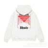 Rhude Horse Sunset Print Hoodie Loose Fit Casual Long Sleeve Sweatshirt Teens