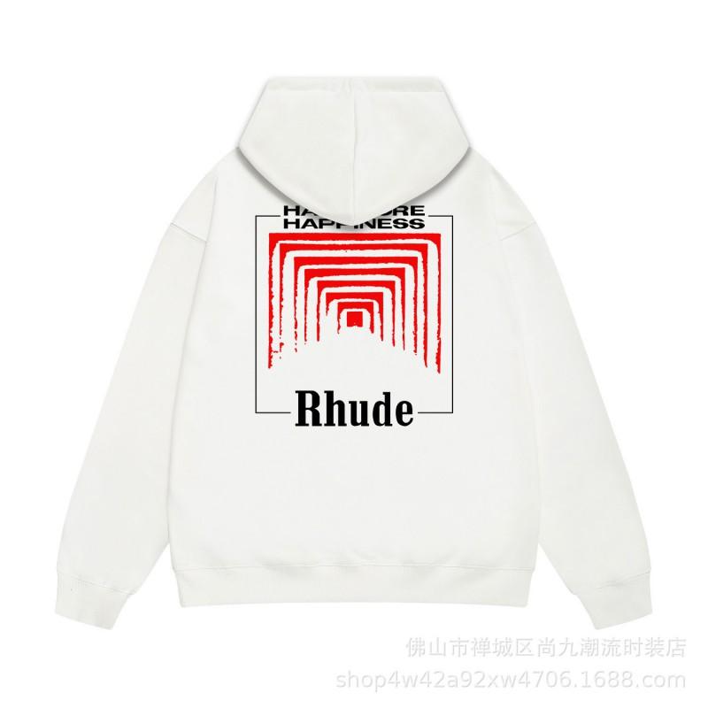 Rhude Horse Sunset Print Hoodie Loose Fit Casual Long Sleeve Sweatshirt Teens