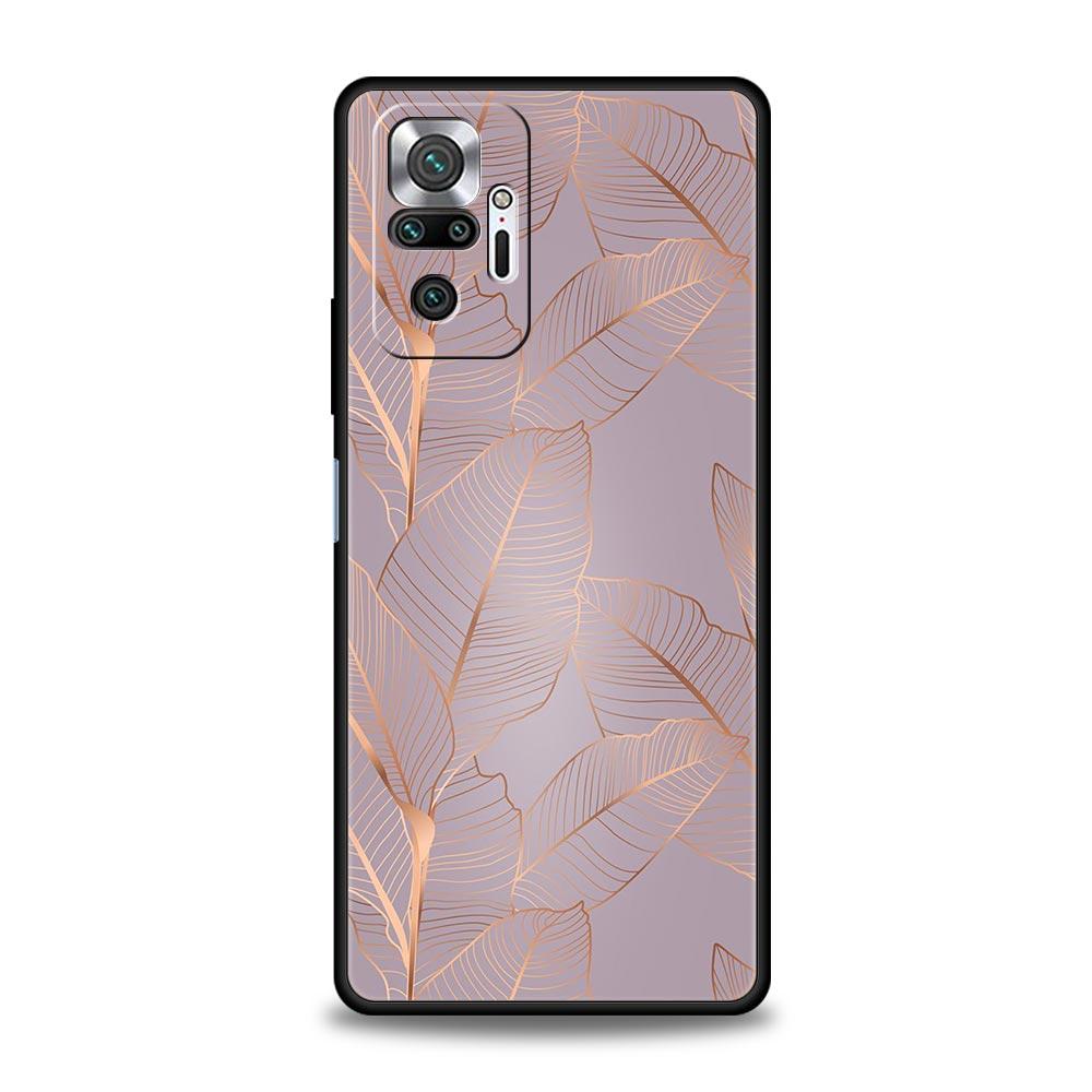 Handyhülle für Xiaomi Redmi Note 14 13 12 5G 11 10 Pro Plus 4G 9S 9 14C 13C 12C 10C 9C 9A Weiche TPU-Hülle Schöne Rosegold-Kunst