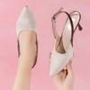 2025 New Summer Women Heels Sandals  Pointed Slingback Sandals Shoes Kitten Heels Party Prom Ladies Stilettos