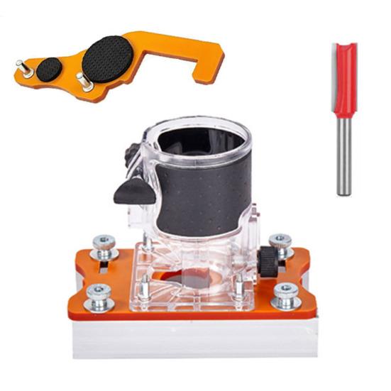 Wood Trimmer Router Base 65mm Inner Diameter Aluminum Alloy 2 in 1 Wood Palm Router Base Grooving Curve Cutting Woodworking Tool