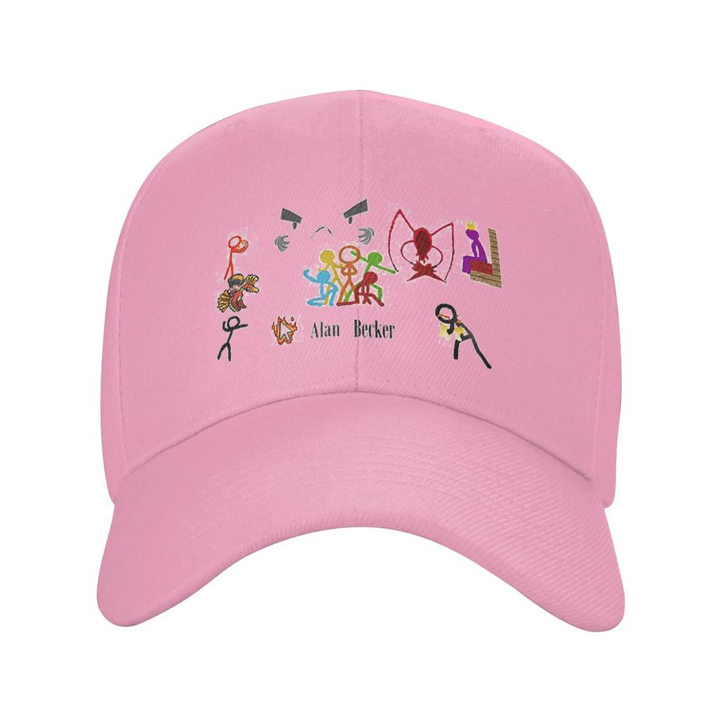 Cappellini da Baseball Unisex Alan Becker Cinque Figure Stilizzate con Mouse di Fuoco Piccone Cappellini Sportivi Estivi Hip Hop Cappellino Casquette