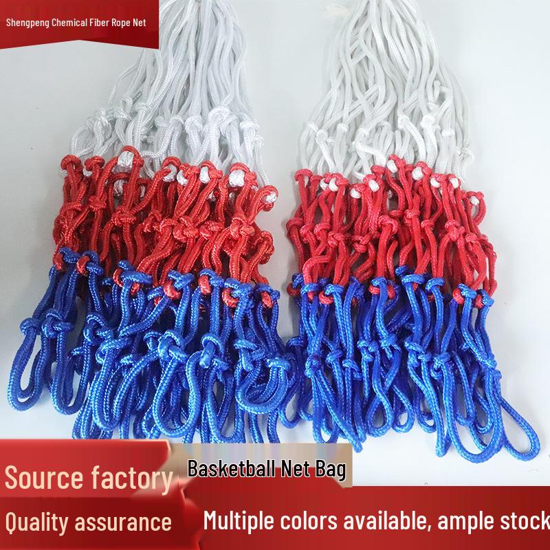 Professional Competition Thickened Basketball Net with Extended Net Bag - Standard Durable Hoop Net Basketball Net