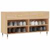 VidaXL Banc à Chaussures, Armoire à Chaussures avec 4 Étagères et Pieds, Meuble à Chaussures avec 2 Tiroirs Salon, Moderne, 829719