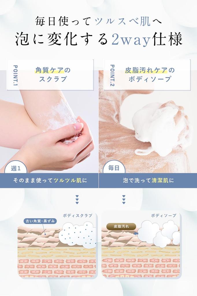 Fis White Body Scrub Large Capacity 500g Net Included Hypoallergenic Scrub Body Elbow Knee Butt Blackhead Care Moisturizing