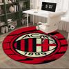 1PCS Tappeto Rotondo Milan Football Club Stampato Tappeto Rotondo per Area, Tappeto per Casa Ufficio, Tappeto Rotondo per Sedia, Tappeto Decorativo Regali per Fan Regalo di Natale