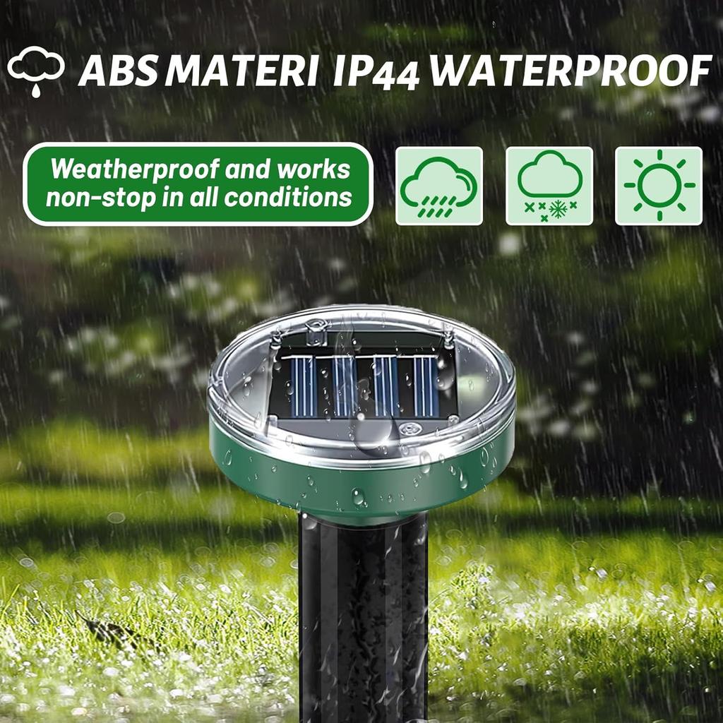 10 Pack Ultrasonic Solar Powered Animal Repellent for Outdoor Lawn Garden for Snakes Lawns Yard Garden All Pests Stakes Chaser Sonic Spikes