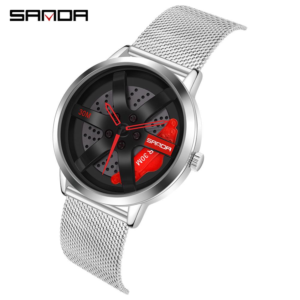 Sanda Meilleure Vente 1088 Montre pour Adolescent: Personnalisé, Cadran Rotatif 3D, Tendance, Quartz Étanche.