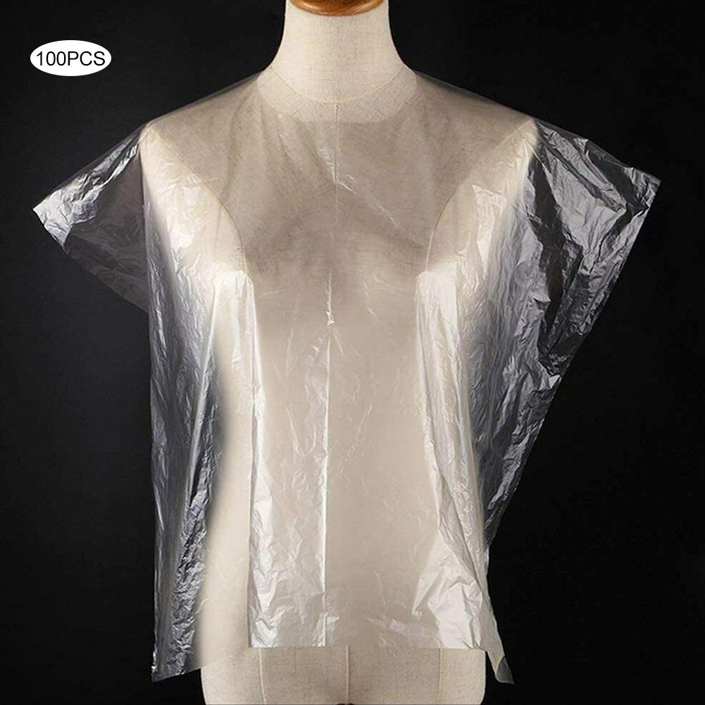 100pcs Disposable Salon Apron Cape Gown Waterproof Hair Cutting Cover for Home Barber Tools