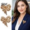Alloy Brooch Vintage Rhinestone Bow Pin Bowknot Shape Lapel Non-fading Sweater Cardigan Coat Clothing Accessories Fashion Jewelry Gift Women Pin