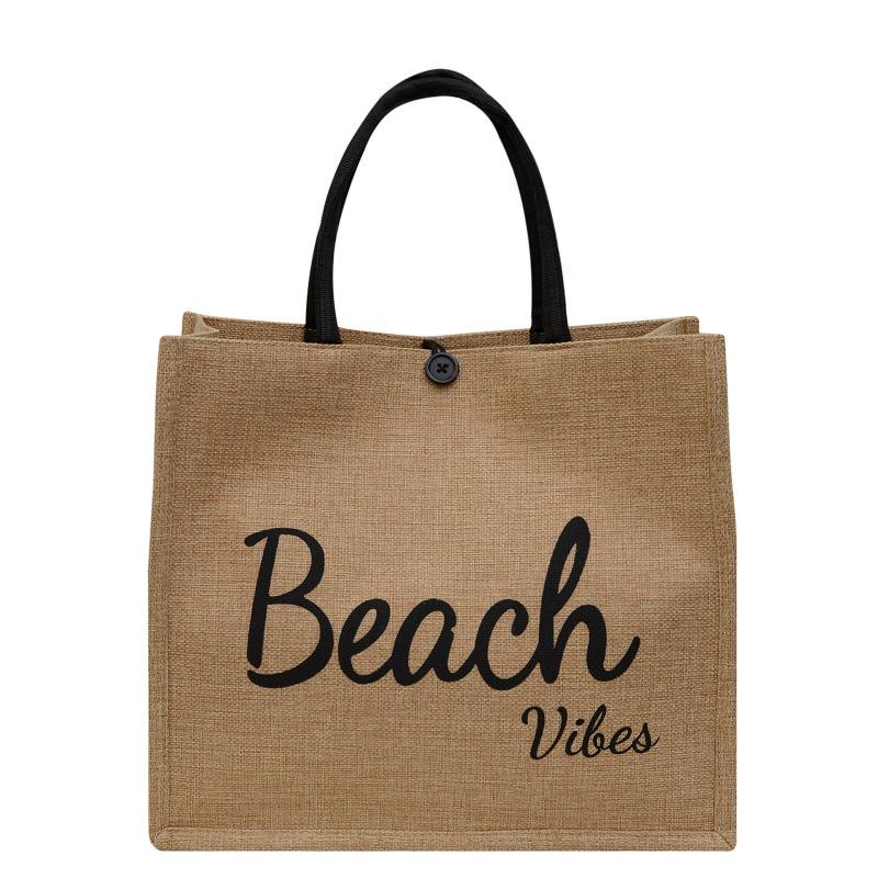 New cotton and linen handbag printed bento tote bag large capacity handbag bag letter printed women's bag