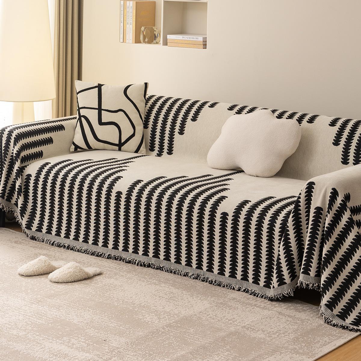 Chenille Sofa Cushion Nordic Simple High Sense Non-Slip All-Inclusive Full Cover Cloth Four Seasons Universal 180*130cm