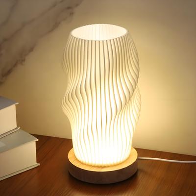 Bedside Lamp 3Color Adjustable Night Light USB Charging Touch Control Nightstand Lamp with Wood Base for Bedroom Home Decoration