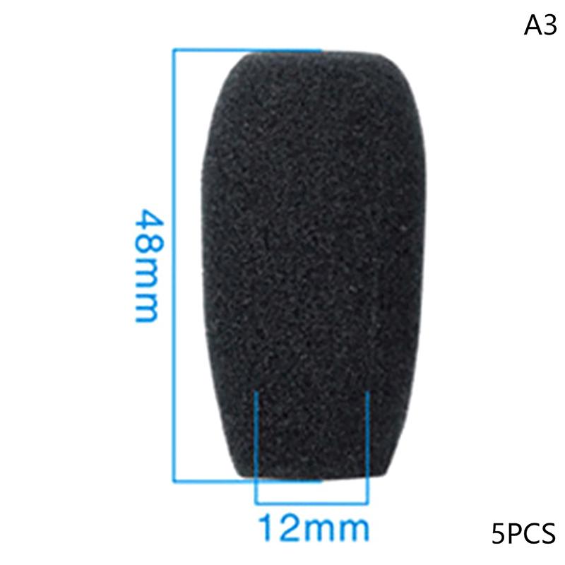 5 Stück Schaumstoff-Ohrhörer-Mikrofonabdeckung Mikrofon-Windschutz Kopfhörer-Schwamm Schwarz Mikrofon-Spezialset Headset-Ersatz