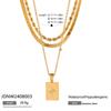 Stainless Steel Geometric Star Cutout Layered Pendant Necklace Women Minimalist Fashion Jewelry