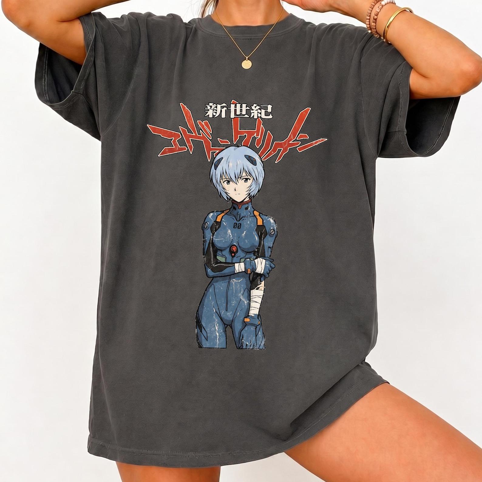 Evangelion Vintage T Shirt, 90s Anime Tee, Rei Ayanami Asuka Graphic Shirt, Retro Mecha Anime M