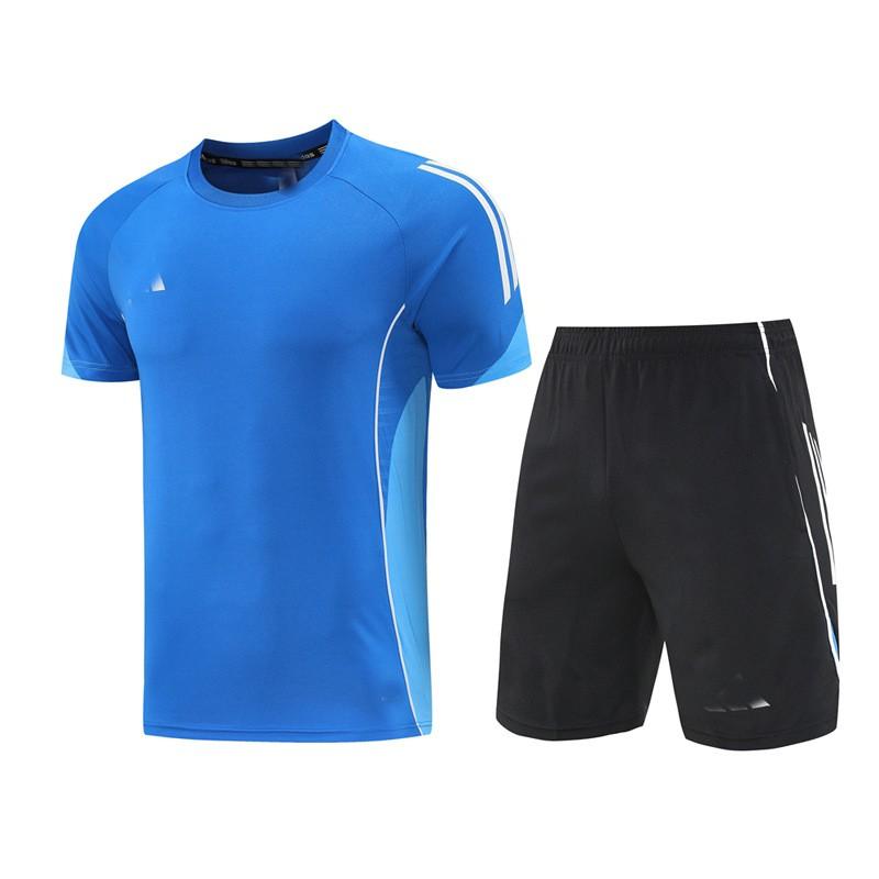 Mens Quick-Dry Sport Set Running Gym Training Short Sleeve Top Shorts Breathable Athletic Wear