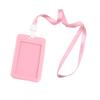 Badge Holder Bright Color Thick Sturdy ABS Rounded Corner Waterproof Bus Card Holder with Lanyard for Company School