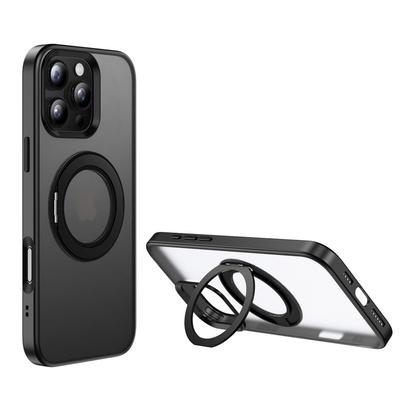 Support Rotatif à 360° Coque Arrière Magnétique Pour iPhone 16 15 Pro Max 14 Pro Bord Souple Antichoc Transparent Mat Housse de Téléphone