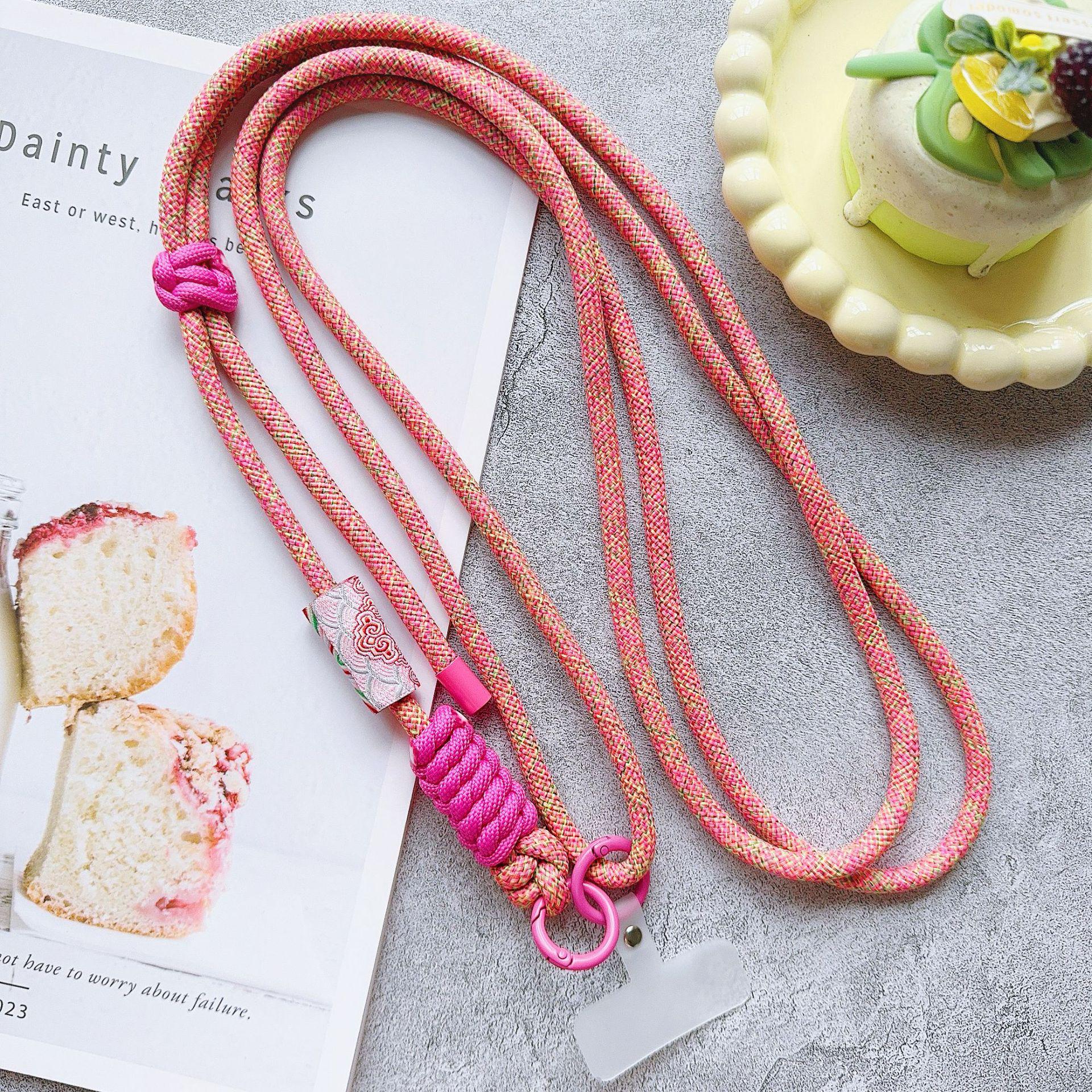 

Кроссбоди шнурок в китайском стиле с двойной пряжкой: Прочный, красочный, противоутерянный шнурок для мобильного телефона с индивидуальностью