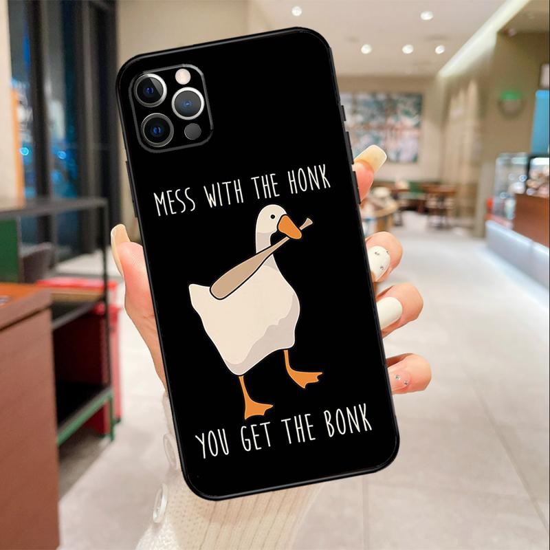 Duck Goose Honk Bonk Funny Meme Phone Case For iPhone 17 16 15 14 13 12 11 Pro Max mini 16 Plus 16e 17 Air Protective Cover
