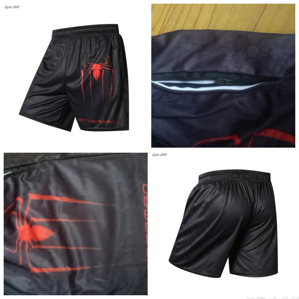 Boxing Shorts Men Gym Training Sport Kickboxing Fights Short Pant Super Hero 3D Pocket Zip Loose Fitness Running BJJ Mens Shorts