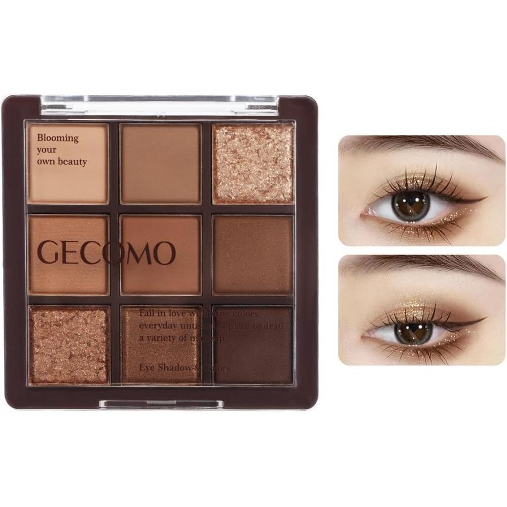 Unyoke Mini 9 Cool Shade Eyeshadow Palette Black Smoky Matte Glitter 9 Colors