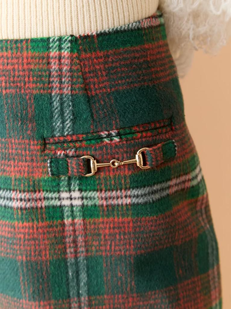 Front bit design mini skirt LWFS255004GRN1