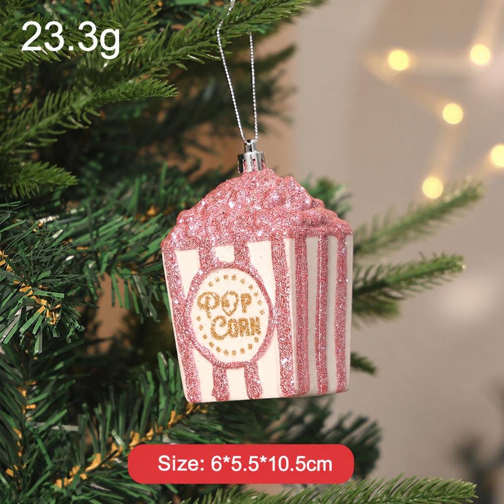 New Year Cute Cartoon Electroplated Plastic Christmas Hanging Ornament Xmas Tree Decoration Pendant for Holiday Festival Decor