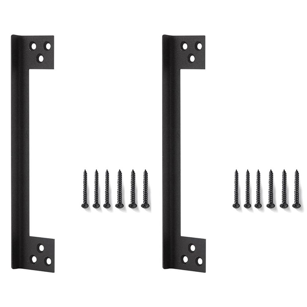 

2pcs/set L-shaped Stainless Steel Door Latch Guard Plate Door Lock Protector Quick Installation For Home Security Systems чорний