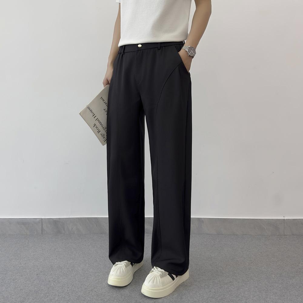 Korean Wear Casual Trousers Men's Drape Sense Advanced Sense Thin Loose Straight Wide Leg Suit Trousers