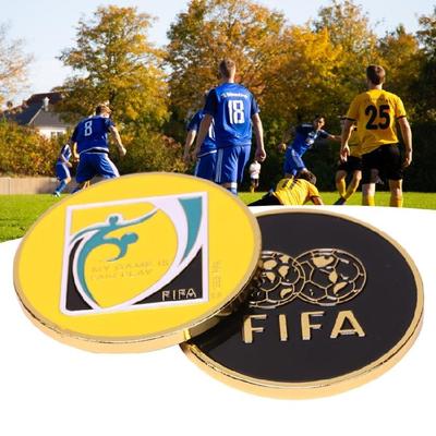 Fußball Schiedsrichter Richter Münze werfen Tragbare Doppelseitige Hartlegierungsmünzen
