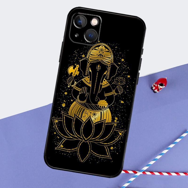 Ganesh Elefantengott Handyhülle Für iPhone 16 Pro 15 Pro 11 12 13 14 Pro Max Mini XR 16e 15 16 Plus Hülle Schale