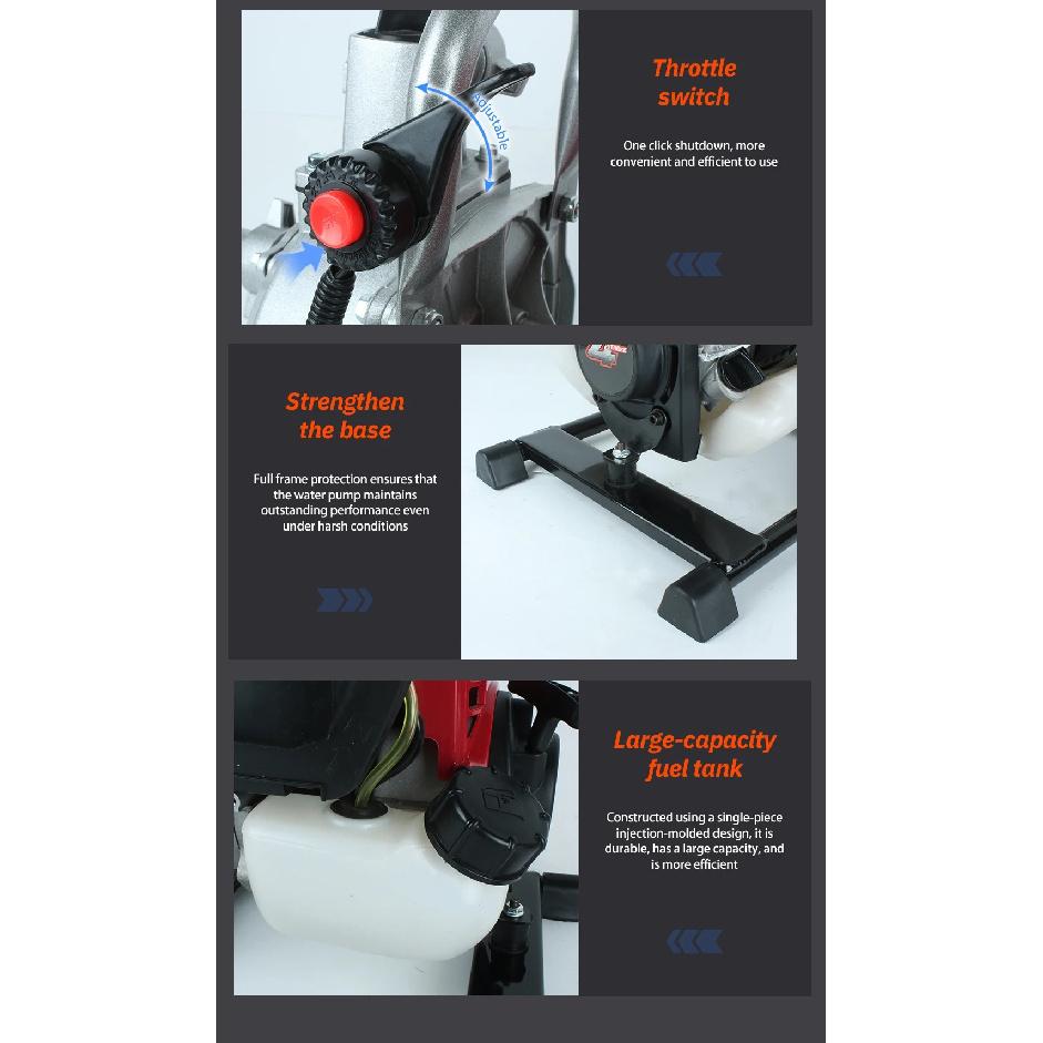 4 Stroke Gas-power Engine Water Pump Lawnmower Conversion Water Pump Agricultural Irrigation Household Suction Pump