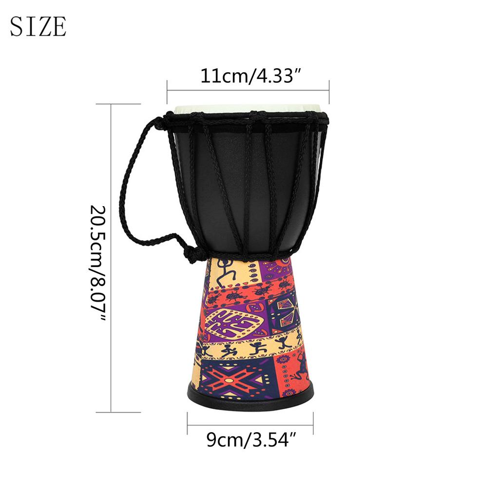 4 Inch PVC Goat Skin African Drum Djembe Percussion Musical Instrument Teaching Kids Toy African Hand Drums Accessories